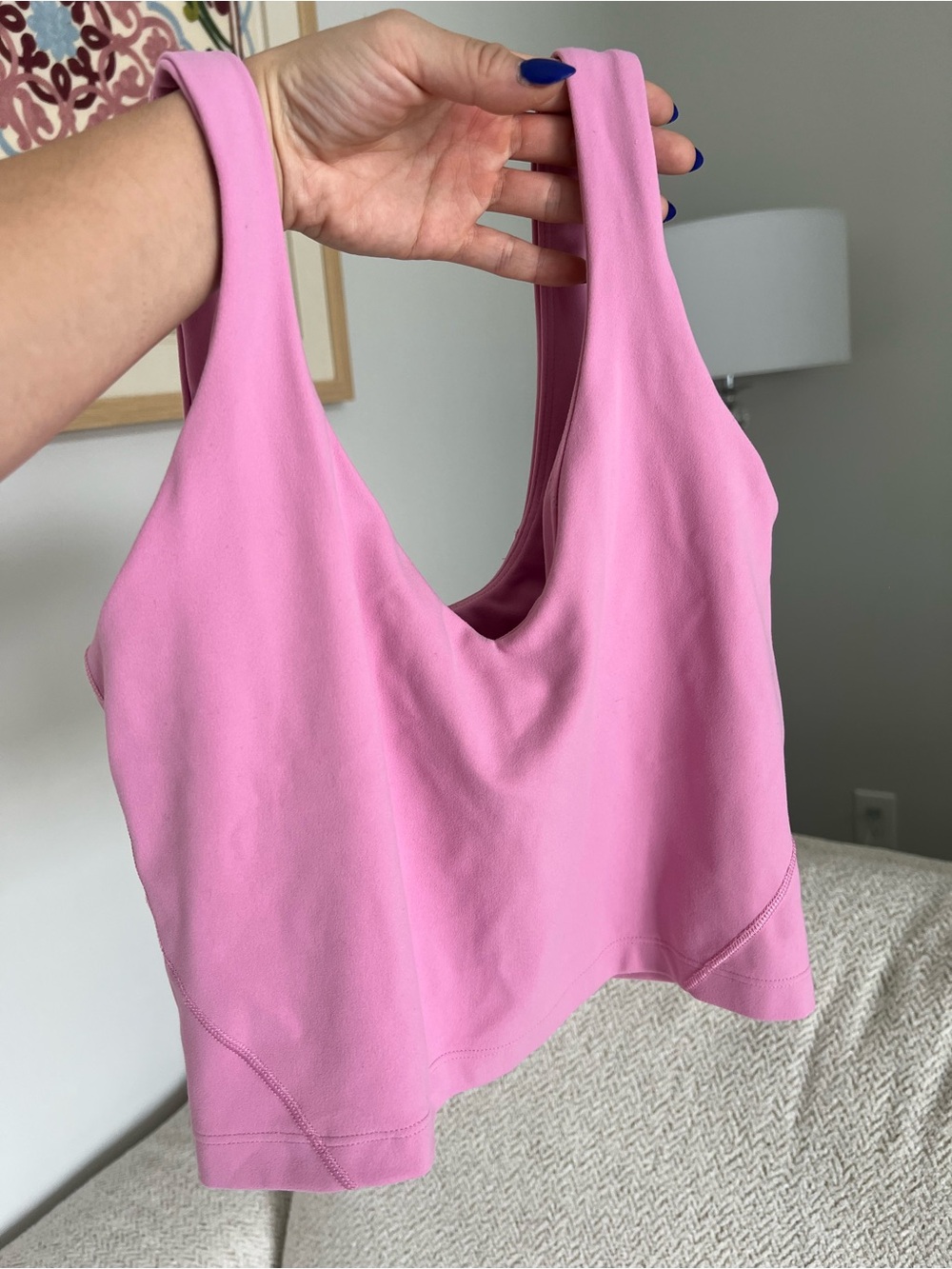 lululemon athletica Pink V-Neck Cropped Tank